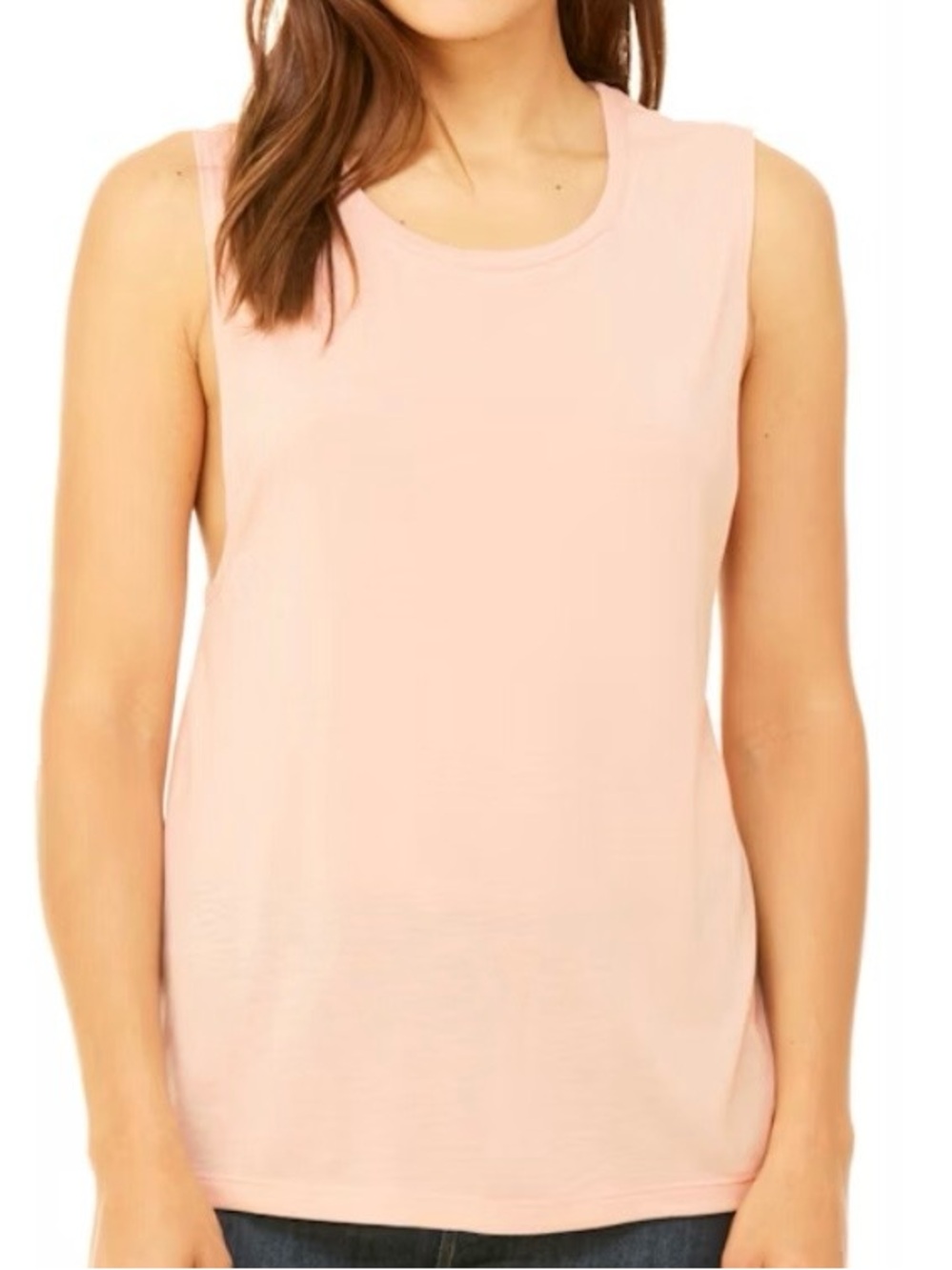 Bella Canvas peach Crewneck Tank